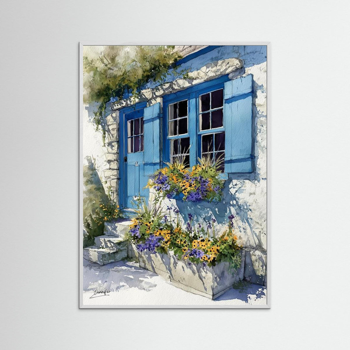 Mediterranean Blue – Fine Art Watercolor Print