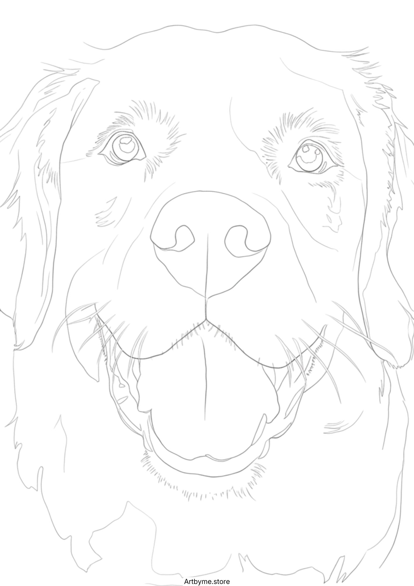 20 Cute Dog Watercolor Coloring Pages