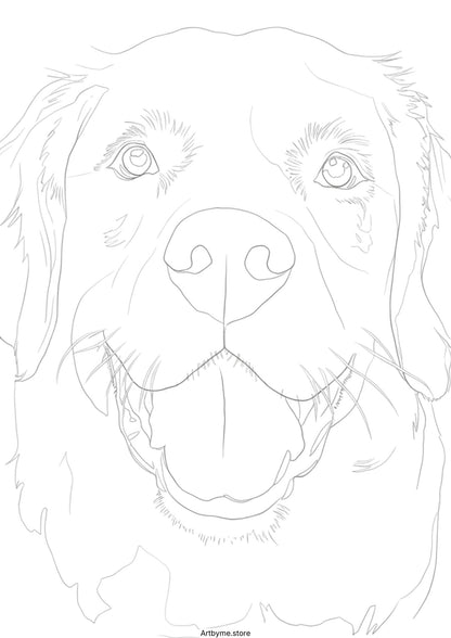 20 Cute Dog Watercolor Coloring Pages