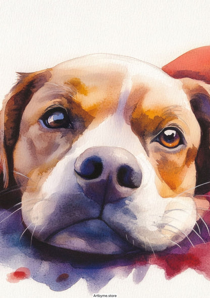20 Cute Dog Watercolor Coloring Pages